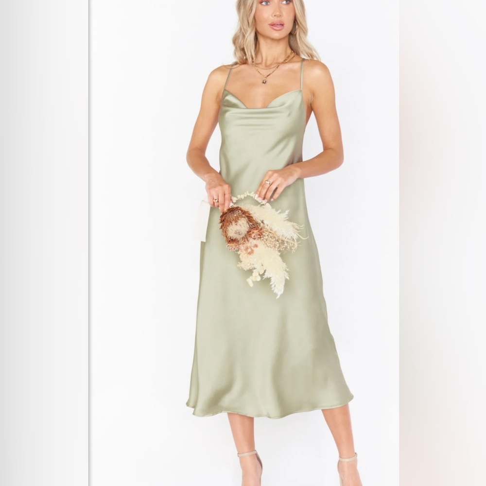 Sleek Sage Midi Dress